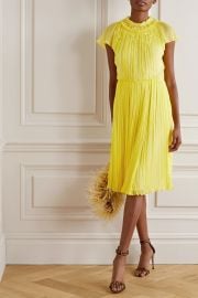 Jason Wu Collection - Embellished pleated silk-crepon dress at Net A Porter